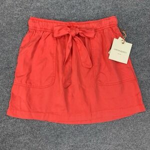 Cynthia‎ Rowley Skirt Womens XL Medium Pink Coral Lyocell Pocket Lined Tie Waist